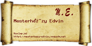 Mesterházy Edvin névjegykártya